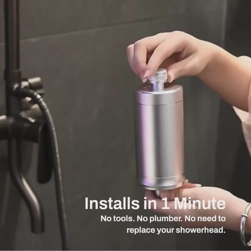 Load video: Shower Filter for Skin &amp; Hair